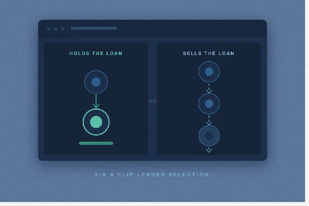 Diagram comparing a lender that holds the loan with a lender that sells the loan.